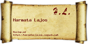 Harmata Lajos névjegykártya
